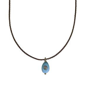 Turquoise & Diamond Pendant Necklace