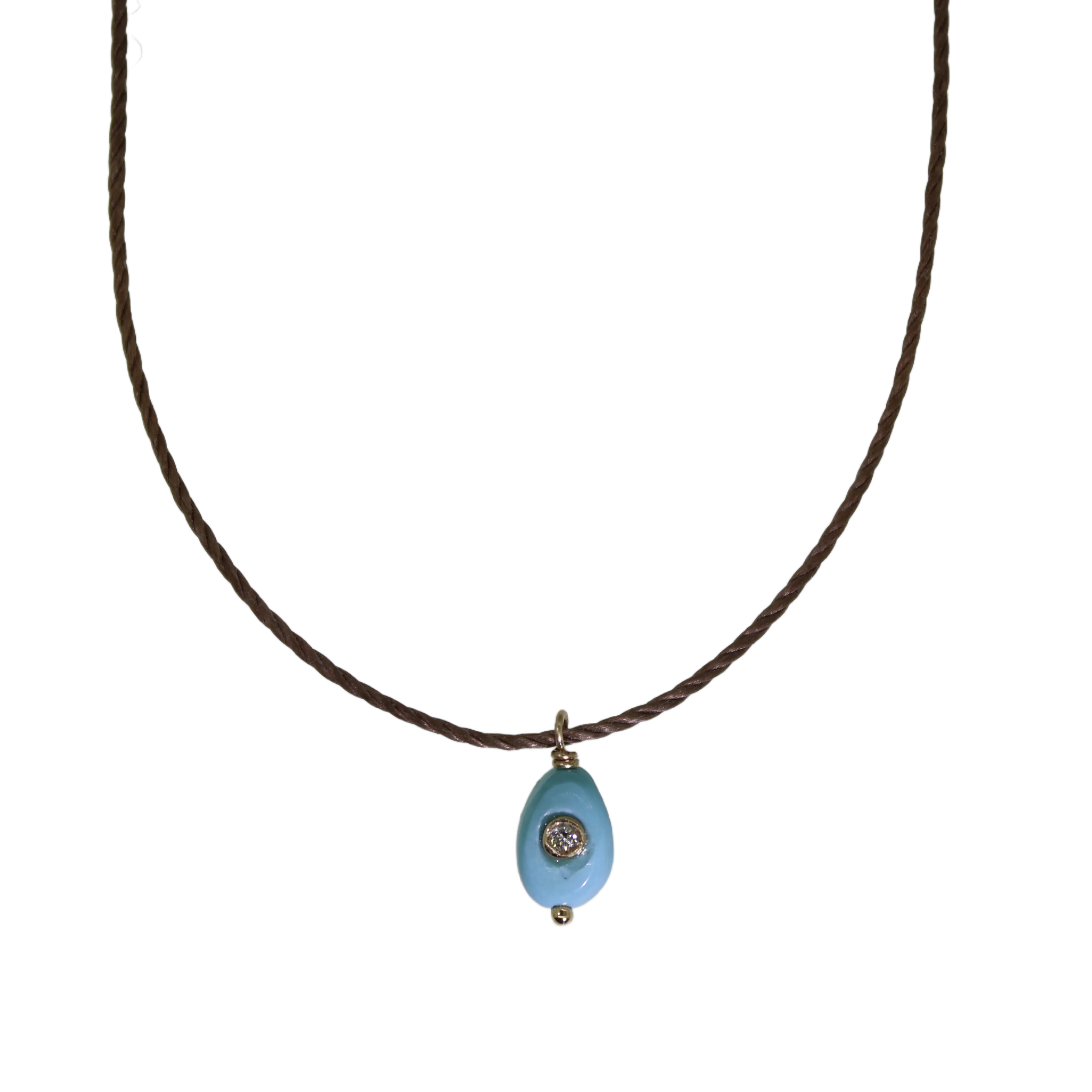 Turquoise & Diamond Pendant Necklace