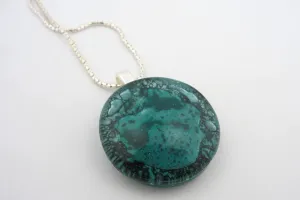 Turquoise Green Medallion Necklace