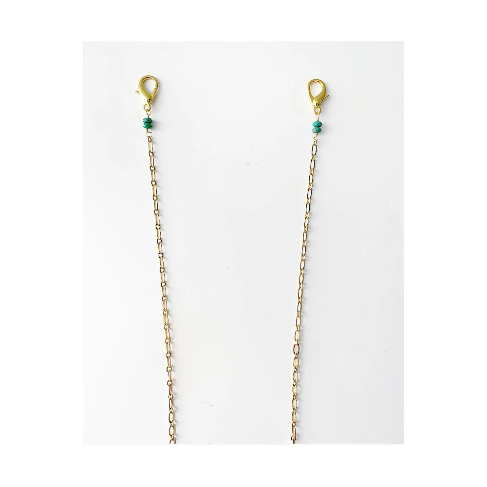 Turquoise rondelle accent Eye-wear Chain