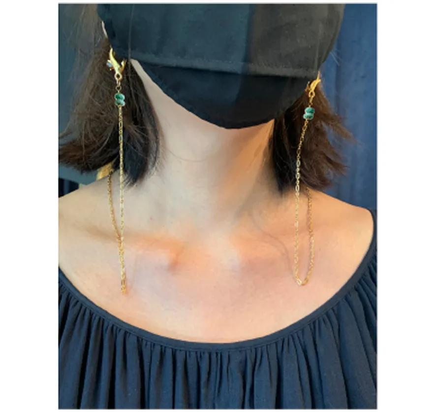 Turquoise rondelle accent Eye-wear Chain