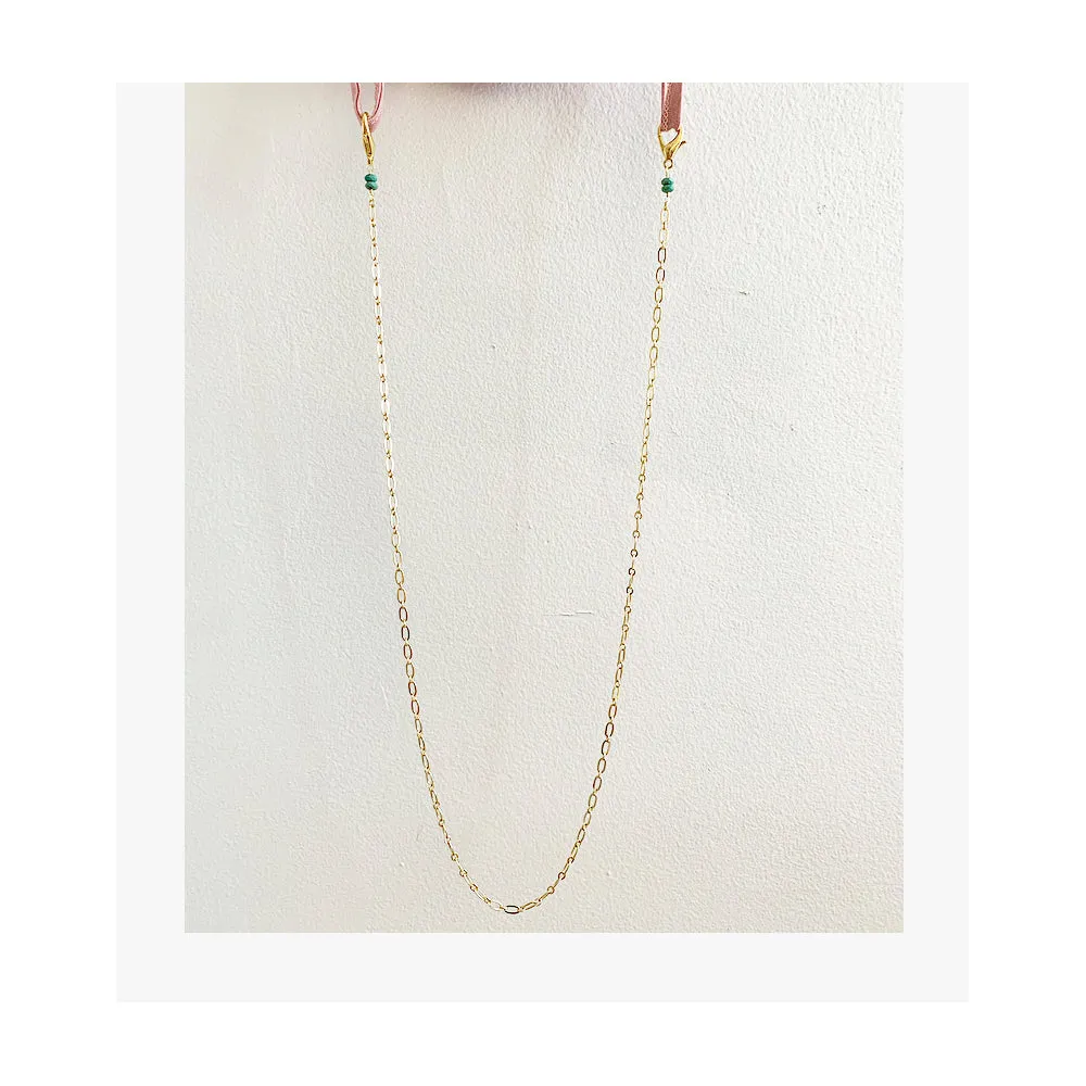 Turquoise rondelle accent Eye-wear Chain