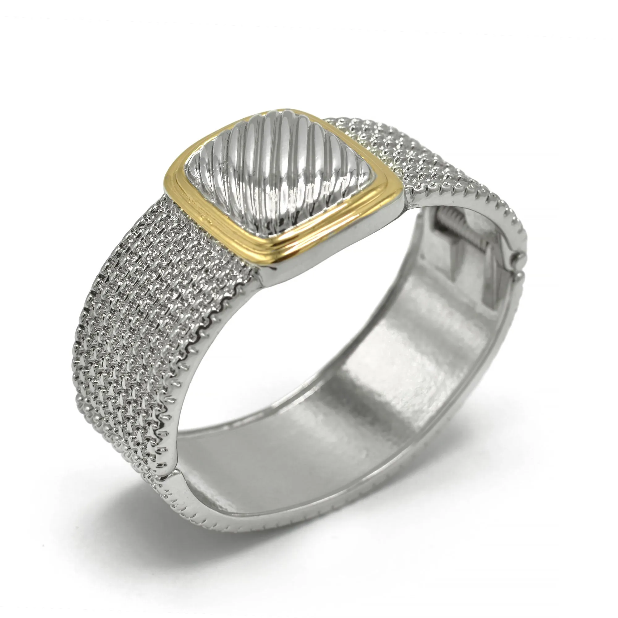 Two Tone Cable Bracelet #HB1979 (BF8)