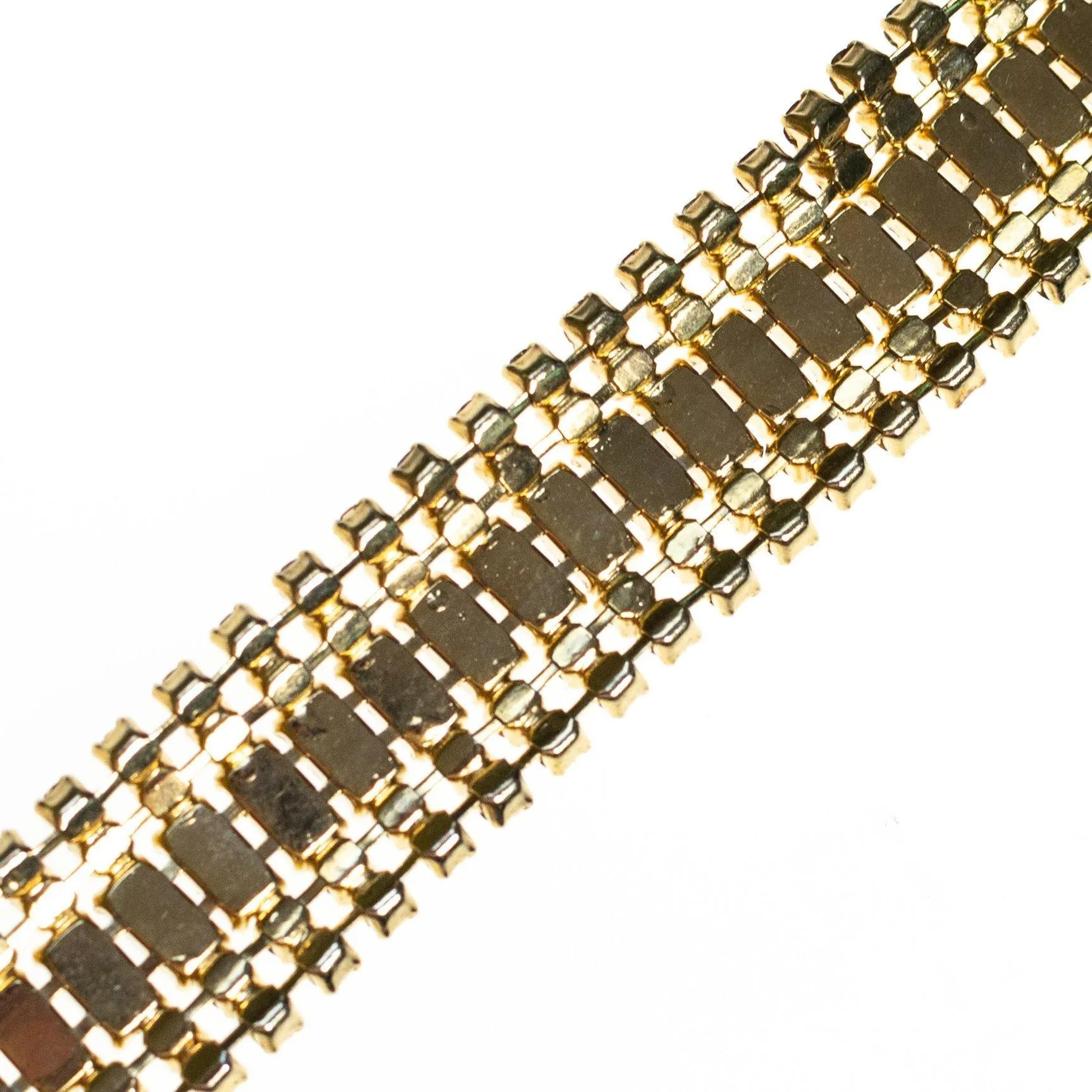Vintage 1950s Amber and Champagne Rhinestone Bracelet