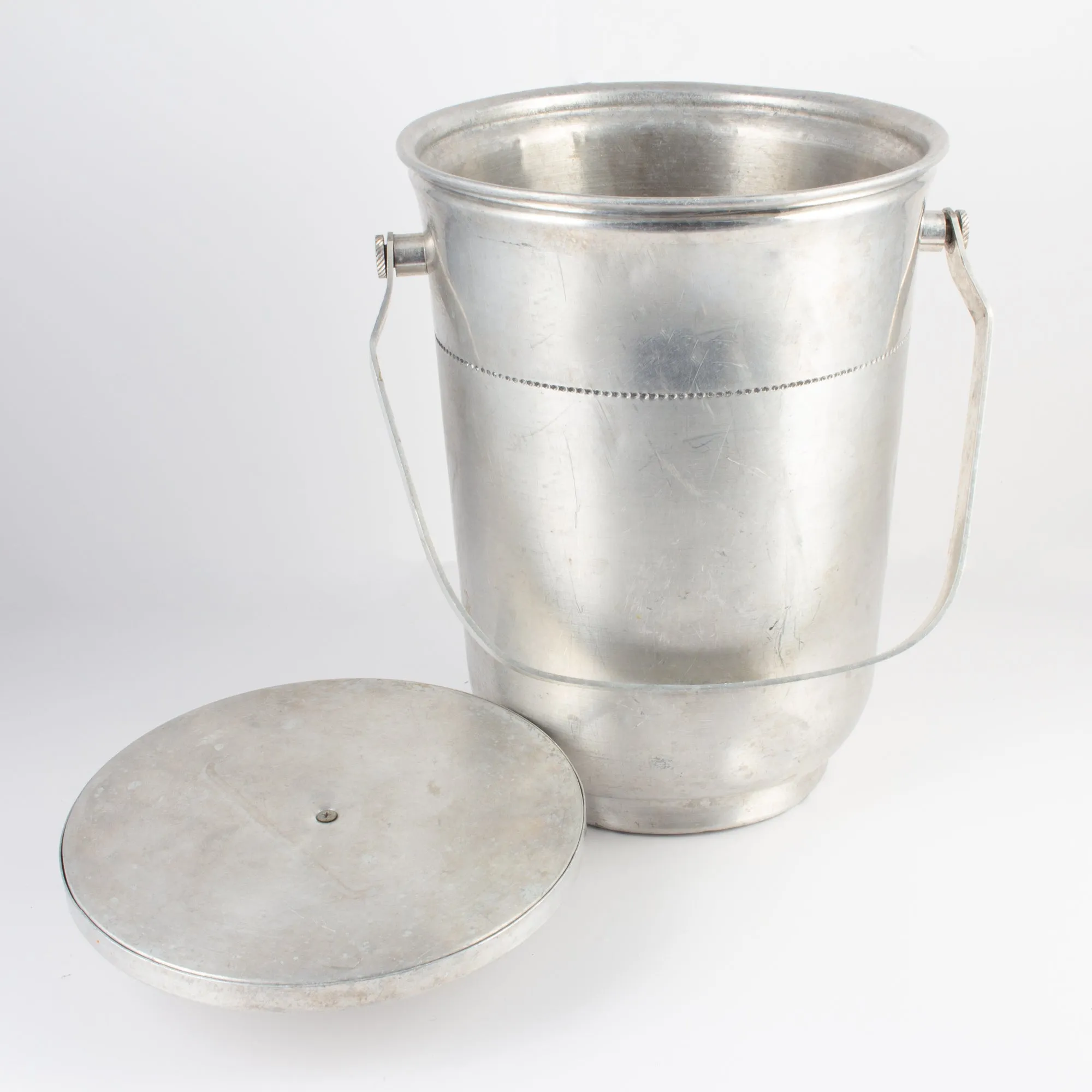 Vintage English Insulated Ice Bucket with Lid & Crest Detail
