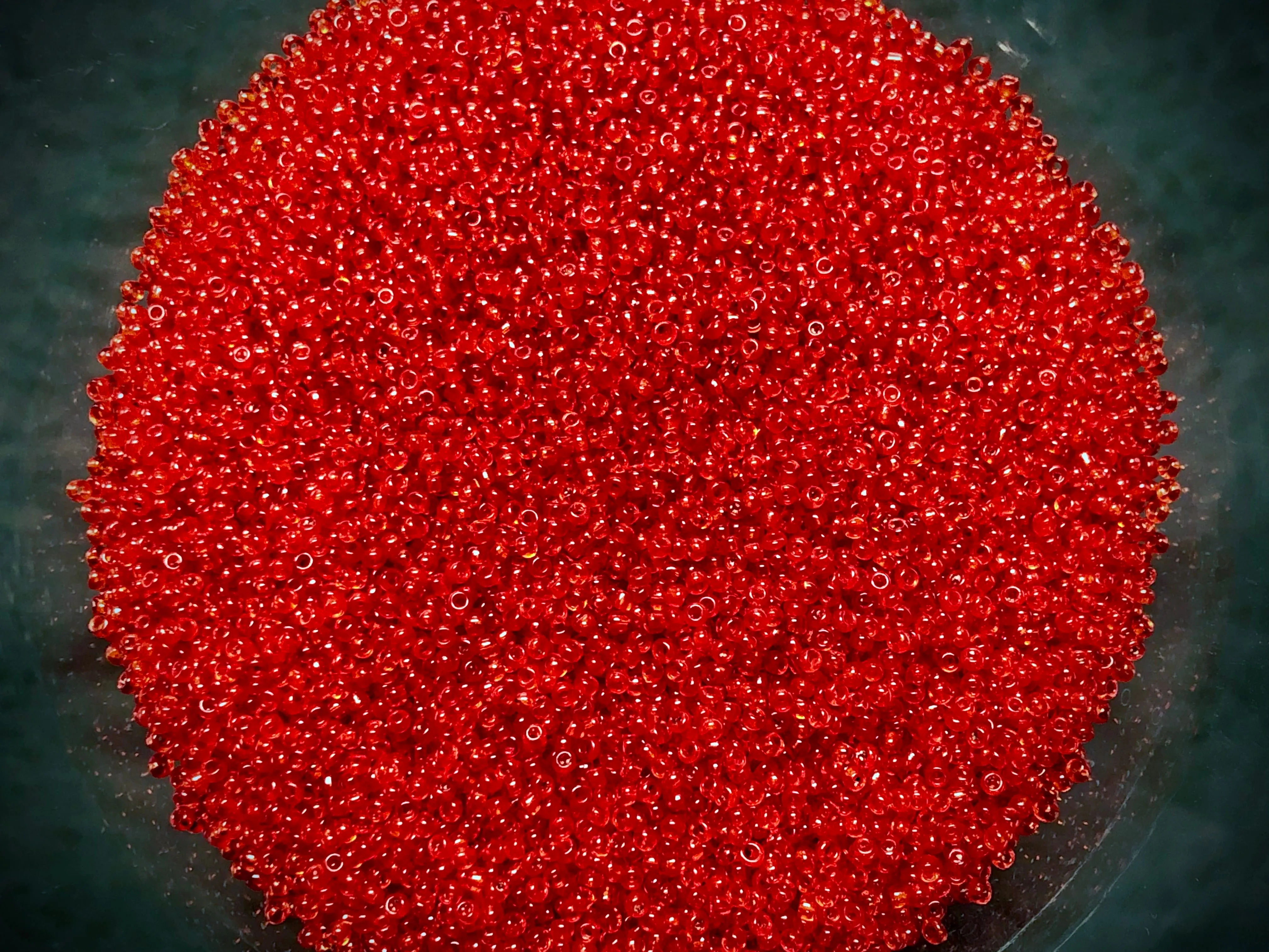 Vintage Venetian Seed Beads - 11/0 - Transparent Red