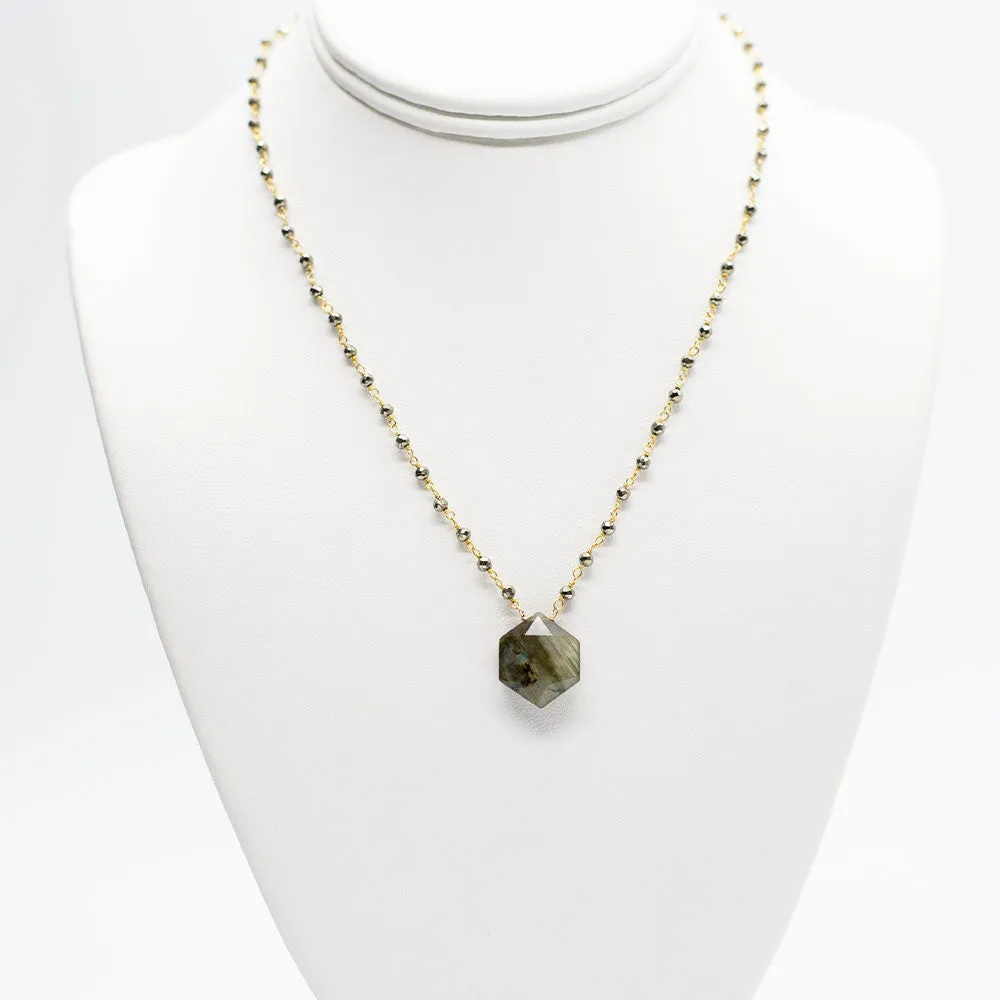 Waterfall Hexagon Labradorite Necklace