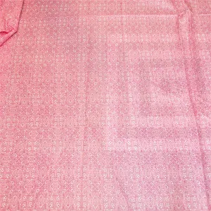 White Floral Block Print on Pink