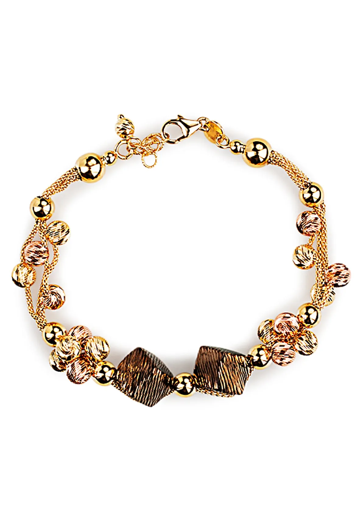 Yellow and Brown Gold Necklace Set