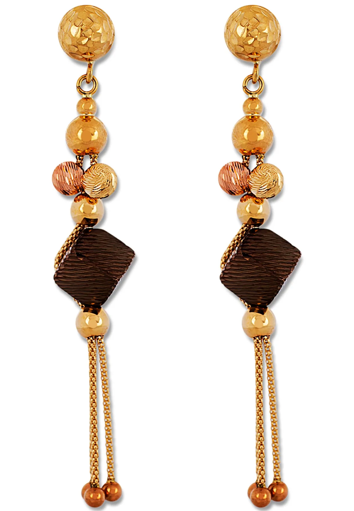 Yellow and Brown Gold Necklace Set