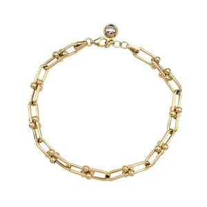 Zirconia Beaded Horseshoe-Link Fancy Lady Bracelet (14K)